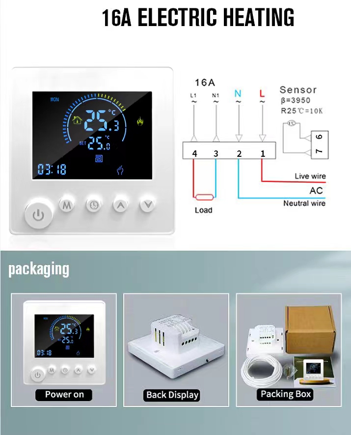 Model k1m düğmesi wifi termostat