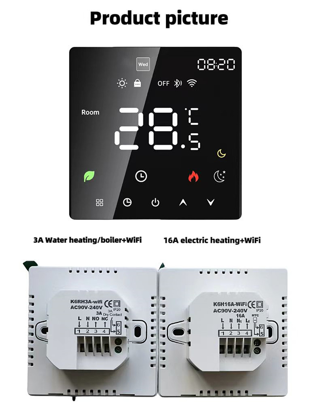 Model k6 dokunmatik wifi termostatı
