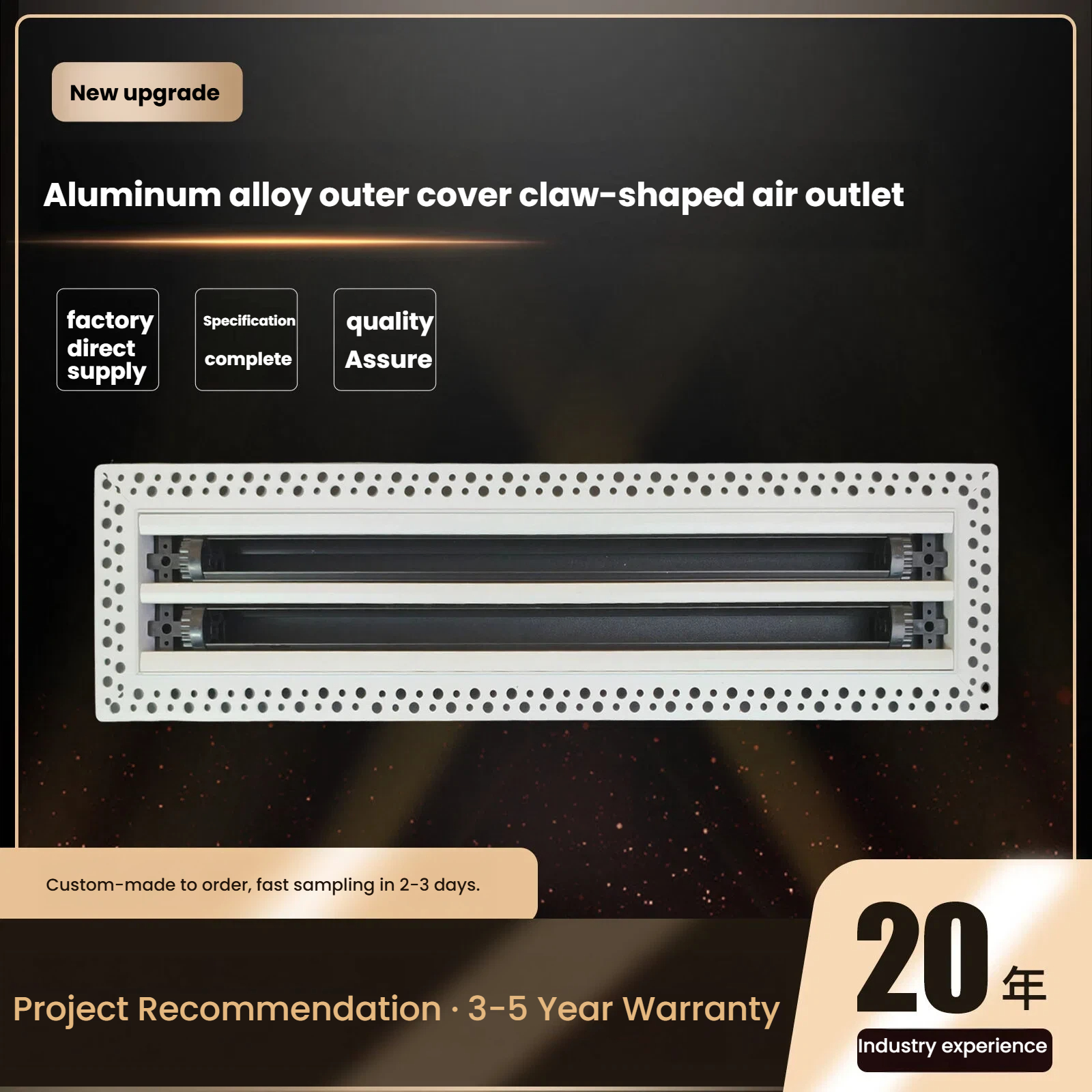 Sıva-in ayarlanabilir lineer slot difüzör